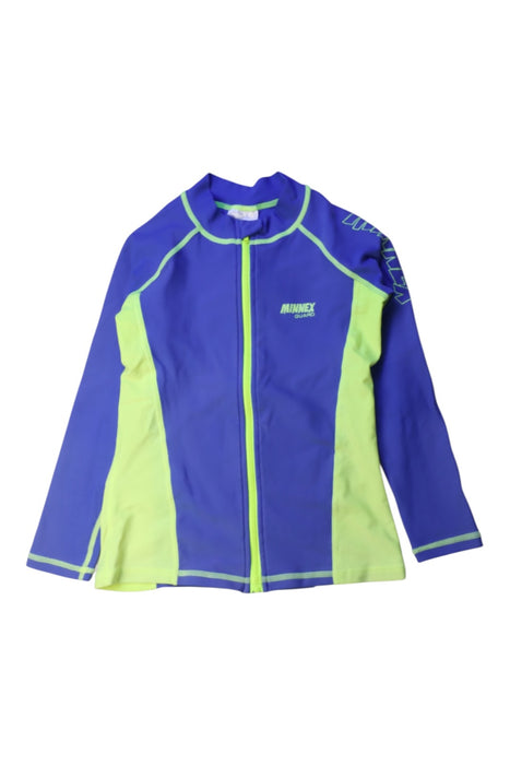 A Blue Rash Guards from Minnex in size 5T for neutral. (Front View)