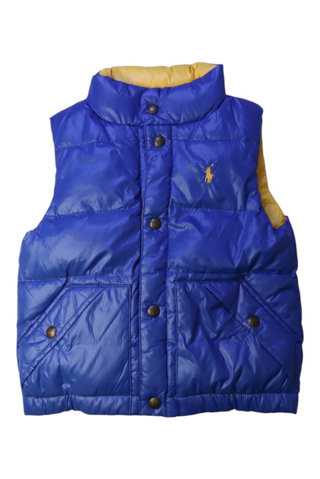 A Blue Outerwear Vests from Polo Ralph Lauren in size 4T for boy. (Front View)