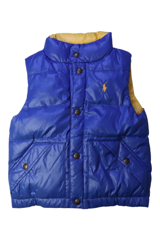 A Blue Outerwear Vests from Polo Ralph Lauren in size 4T for boy. (Front View)