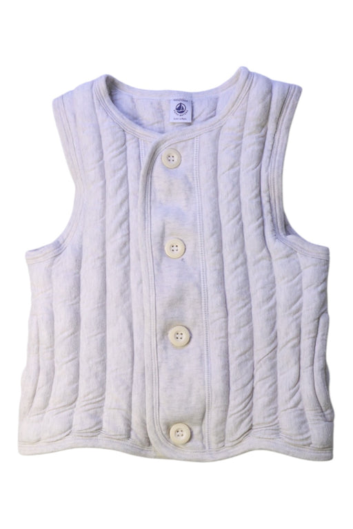 A White Outerwear Vests from Petit Bateau in size 6T for boy. (Front View)
