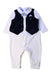 A White Long Sleeve Rompers from Armani in size 3-6M for boy. (Front View)