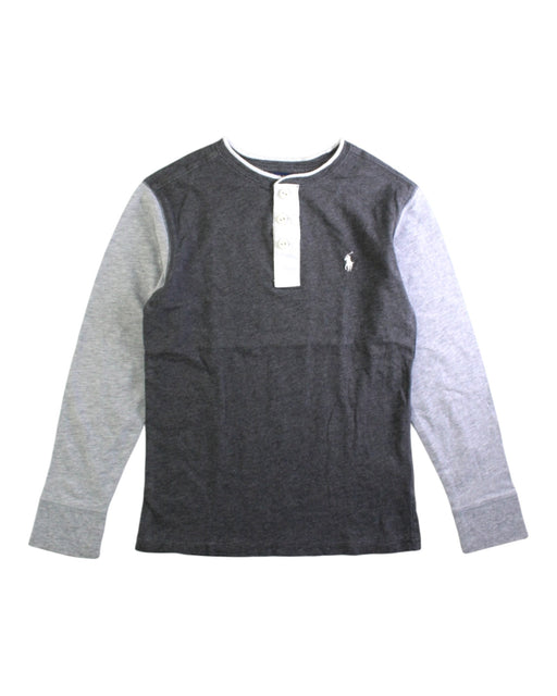 A Grey Long Sleeve T Shirts from Polo Ralph Lauren in size 8Y for boy. (Front View)