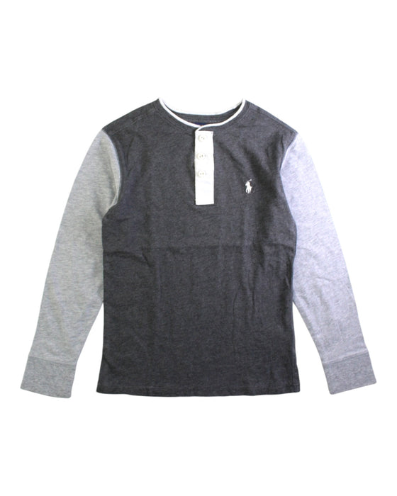 A Grey Long Sleeve T Shirts from Polo Ralph Lauren in size 8Y for boy. (Front View)