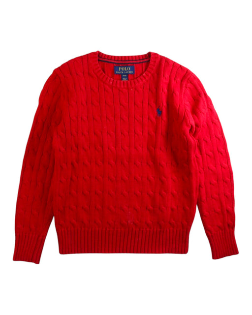 A Red Knit Sweaters from Polo Ralph Lauren in size 8Y for boy. (Front View)