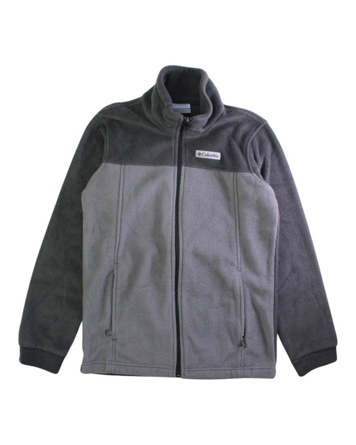 A Grey Lightweight Jackets from Columbia in size 10Y for neutral. (Front View)