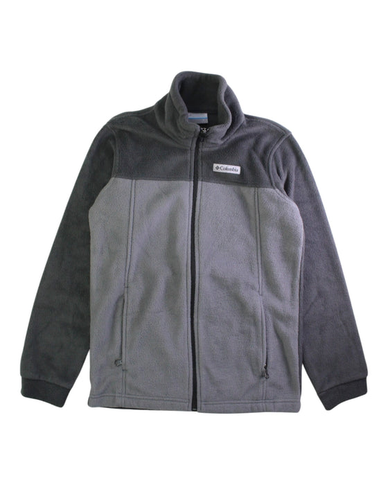 A Grey Lightweight Jackets from Columbia in size 10Y for neutral. (Front View)
