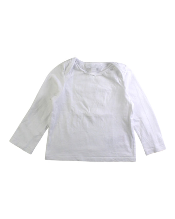 A White Long Sleeve Tops from The Little White Company in size 6-12M for girl. (Front View)