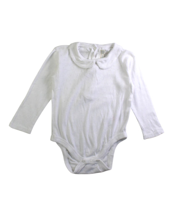 A White Long Sleeve Bodysuits from Jojo Maman Bébé in size 6-12M for girl. (Front View)