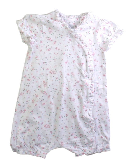 A White Short Sleeve Rompers from The Little White Company in size 3-6M for girl. (Front View)