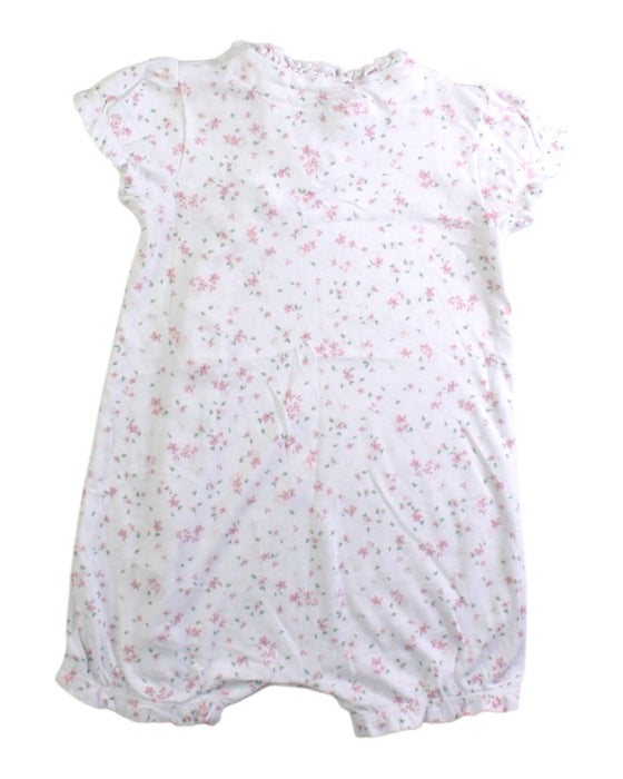 A White Short Sleeve Rompers from The Little White Company in size 3-6M for girl. (Back View)