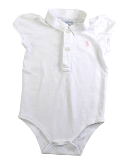 A White Short Sleeve Bodysuits from Ralph Lauren in size 6-12M for girl. (Front View)