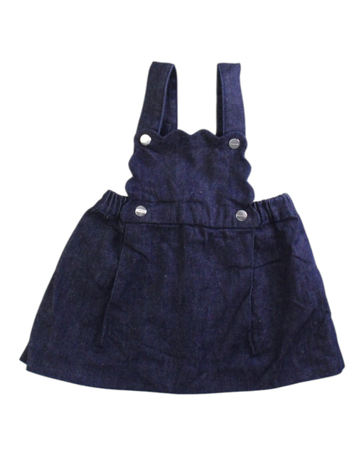 A Navy Overall Dresses from Jacadi in size 6-12M for girl. (Front View)