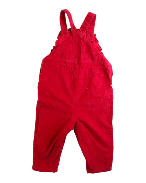 A Red Long Overalls from The Little White Company in size 6-12M for girl. (Back View)