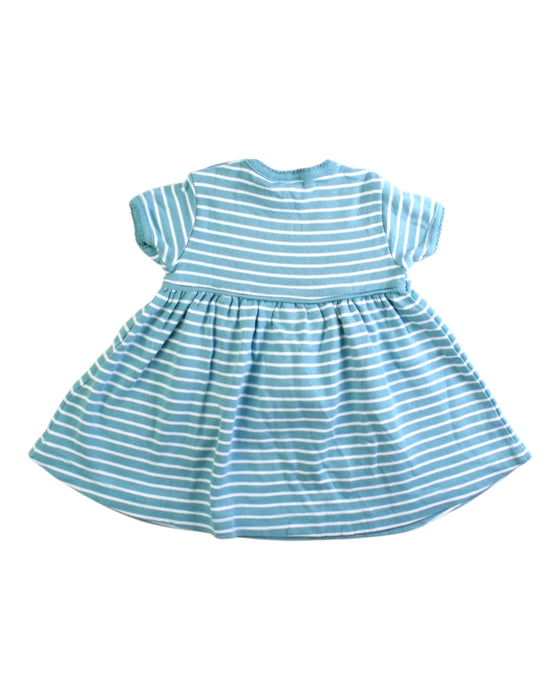 A Blue Short Sleeve Dresses from Jojo Maman Bébé in size 3-6M for girl. (Back View)