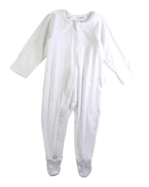 A White Onesies from purebaby in size 3-6M for girl. (Front View)