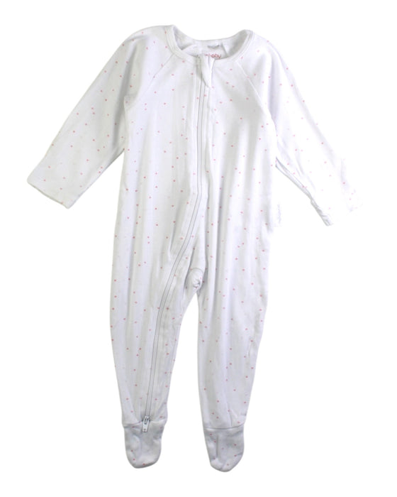 A White Onesies from purebaby in size 3-6M for girl. (Front View)
