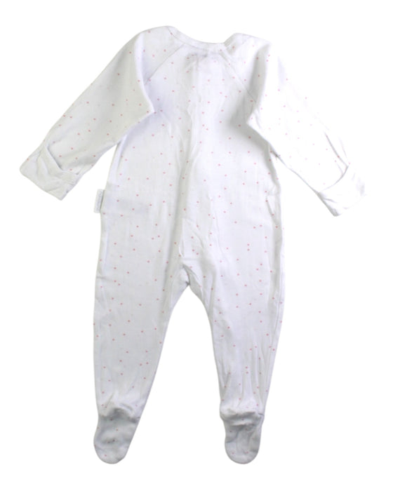 A White Onesies from purebaby in size 3-6M for girl. (Back View)