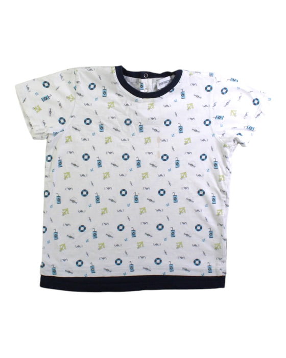 A White Short Sleeve T Shirts from Emporio Armani in size 3T for boy. (Front View)