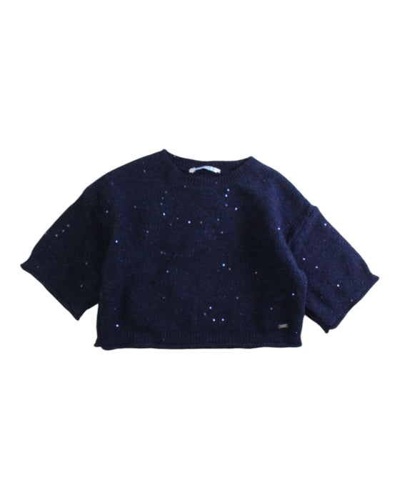 A Navy Knit Sweaters from Mayoral in size 4T for girl. (Front View)