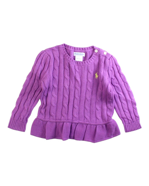 A Purple Long Sleeve Tops from Ralph Lauren in size 12-18M for girl. (Front View)
