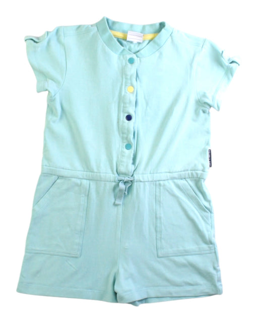 A Blue Short Sleeve Rompers from Polarn O. Pyret in size 3T for girl. (Front View)