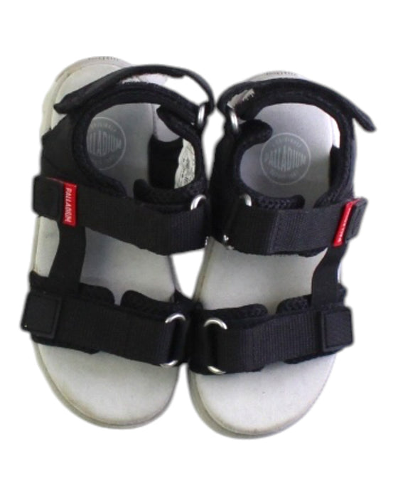 A Black Sandals from Palladium in size 4T for neutral. (Back View)