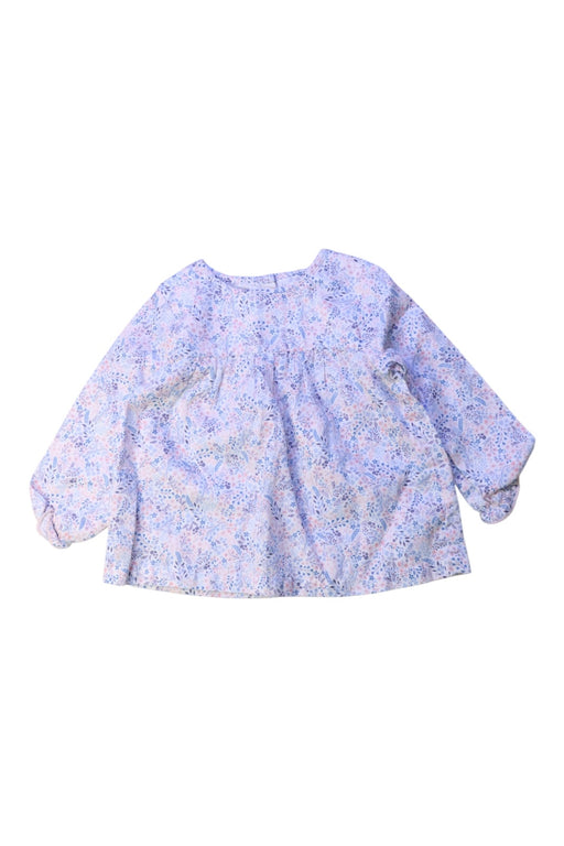 A Blue Long Sleeve Tops from The Little White Company in size 3-6M for girl. (Front View)