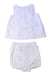 A White Shorts Sets from The Little White Company in size 3-6M for girl. (Front View)