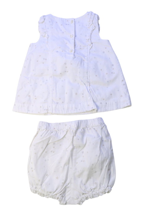 A White Shorts Sets from The Little White Company in size 3-6M for girl. (Back View)
