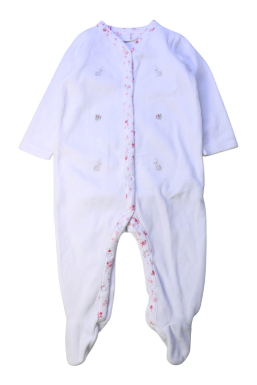 A White Onesies from The Little White Company in size 6-12M for girl. (Front View)