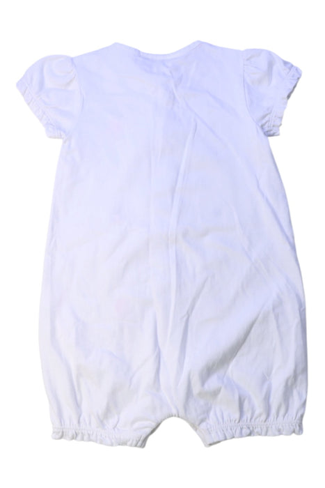 A White Short Sleeve Rompers from The Little White Company in size 6-12M for girl. (Back View)