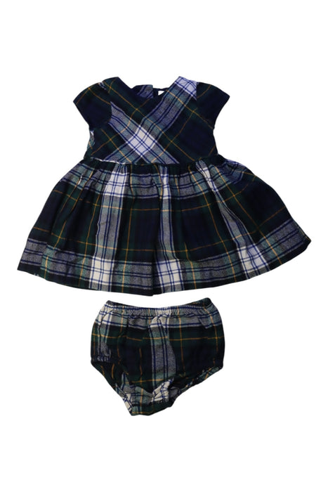 A Navy Dress Sets from Ralph Lauren in size 3-6M for girl. (Front View)
