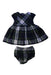A Navy Dress Sets from Ralph Lauren in size 3-6M for girl. (Front View)