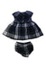 A Navy Dress Sets from Ralph Lauren in size 3-6M for girl. (Back View)