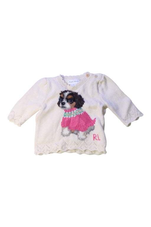 A Ivory Long Sleeve Tops from Ralph Lauren in size 0-3M for girl. (Front View)