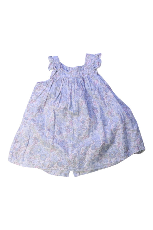 A Blue Sleeveless Rompers from Jacadi in size 3-6M for girl. (Front View)