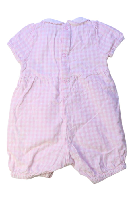 A Pink Short Sleeve Rompers from Jojo Maman Bébé in size 3-6M for girl. (Back View)
