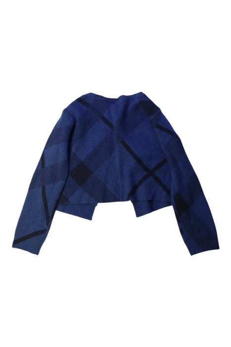 A Blue Cardigans from Burberry in size 4T for girl. (Back View)