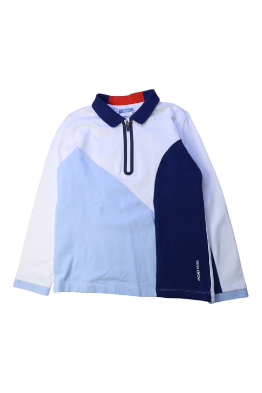 A White Long Sleeve Polos from Jacadi in size 6T for boy. (Front View)