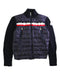 A Navy Puffer/Quilted Jackets from Moncler in size 10Y for boy. (Front View)