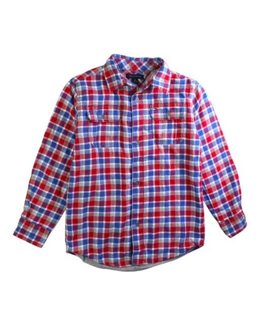 A Red Long Sleeve Shirts from Tommy Hilfiger in size 7Y for boy. (Front View)