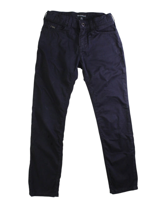 A Navy Casual Pants from Emporio Armani in size 8Y for boy. (Front View)