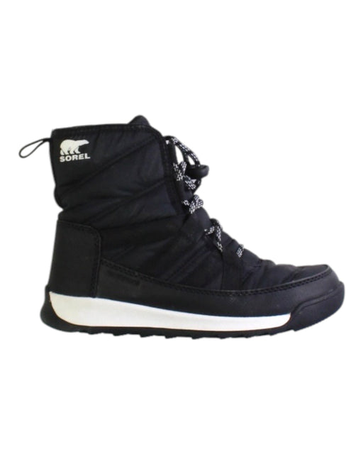 A Black Winter Boots from Sorel in size 7Y for neutral. (Front View)
