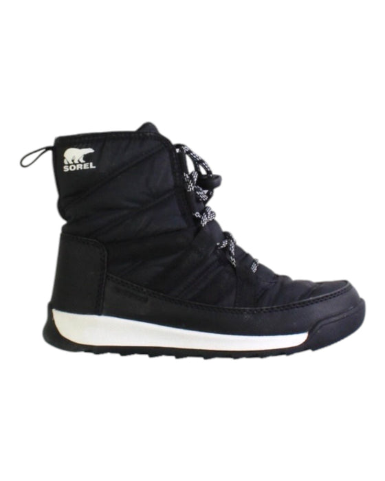 A Black Winter Boots from Sorel in size 7Y for neutral. (Front View)