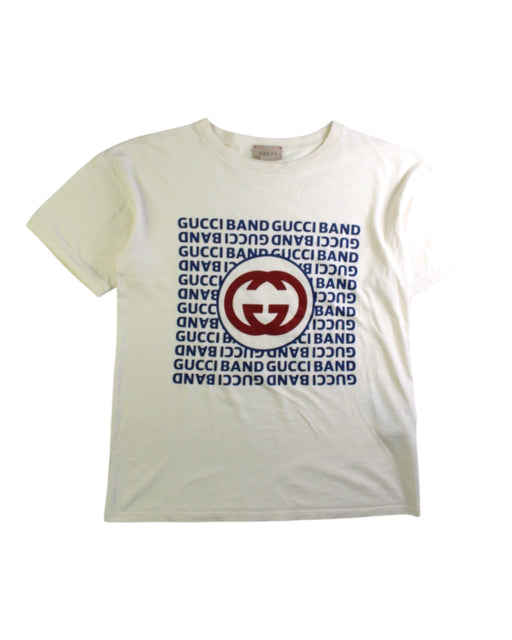 A White Short Sleeve T Shirts from Gucci in size 10Y for boy. (Front View)