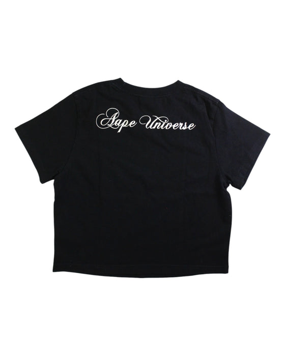 A Black Short Sleeve T Shirts from AAPE by A Bathing Ape in size 14Y for girl. (Back View)