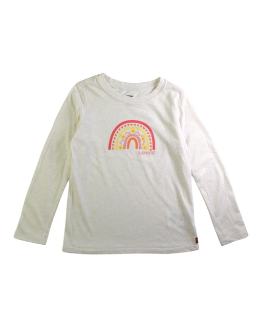 A White Long Sleeve T Shirts from Levi's in size 6T for girl. (Front View)