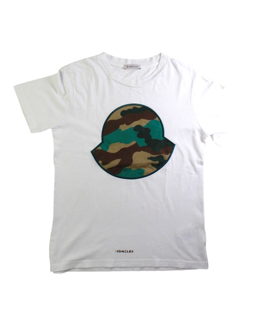 A White Short Sleeve T Shirts from Moncler in size 10Y for boy. (Front View)