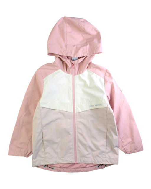 A Pink Rain Jackets from Petit Bateau in size 4T for girl. (Front View)