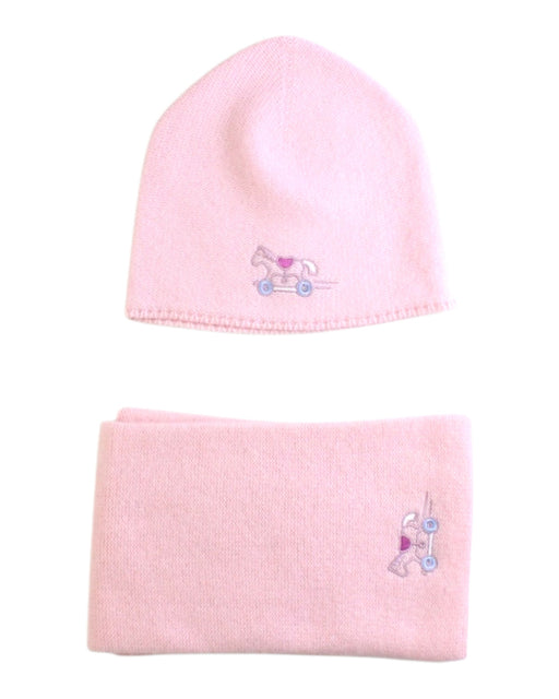A Pink Winter Hats from Hermès in size 4T for girl. (Front View)